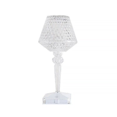 Lampă LED RGB de birou eMazing: Control tactil, port USB, cristal acrilic, telecomandă - design elegant &amp;icirc;n stil de pahar transparent foto