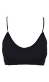 Bustiera Femei Seamless, Bretele Subtiri, Bureti Detasabili, Negru, One Size, Oem