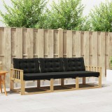 vidaXL Set de canapele de exterior cu pernă 3 pcs Alb și negru 3388370