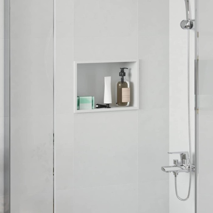 Nisă de Duș Alb 30 x 20 x 9.5 cm Oţel inoxidabil