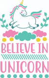 Cumpara ieftin Sticker decorativ, Believe in unicorn, Multicolor 85 cm, 4839ST, Oem