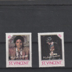 St.Vincent 1985-Arta,Muzica,Michael Jackson,serie 2 val. MNH.890-891