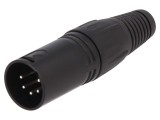 Mufă XLR 5-Pin Tată Neagră Argintată pentru Cablu