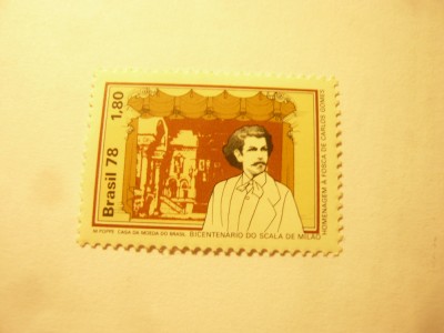 Serie 1 val. Brazilia 1978 - 100 Ani Compozitor Carlos Gomez foto