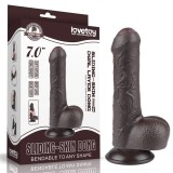 Dildo realist 2 straturi cu ventuza Lovetoy negru 18,3 cm