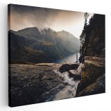 Tablou peisaj cascada munti Tablou canvas pe panza CU RAMA 60x80 cm