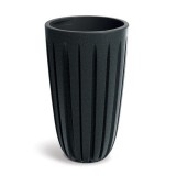 Ghiveci decorativ de flori, rotund, inalt, antracit, 29x50 cm, 23/9 L, Wario ECO