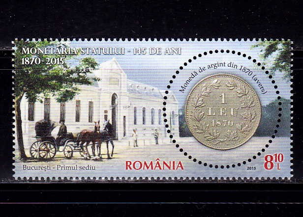 ✅RO 2015 LP 2068 &quot;145 ani Monetaria Statului &quot;, serie , MNH