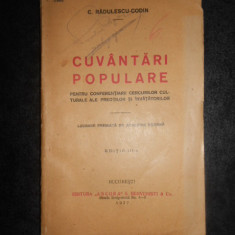 C. RADULESCU-CODIN - CUVANTARI POPULARE (1927, lipsa pagina de titlu)