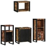Cumpara ieftin Set de mobilier pentru baie 4 buc. Multicolor si negru