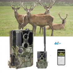 Camera de vanatoare WISTINO 4G 14 MP, rezolutie video 2.7 K, 0.4s trigger, PIR 20 m, unghi 120, 38 leduri 940nm, aplicatie telefon UCON