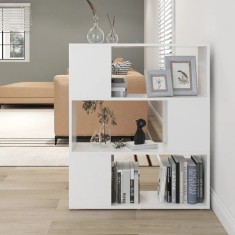 vidaXL Bibliotecă/Separator cameră, alb, 80x24x94 cm, PAL