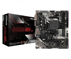 Placa de baza asrock amd b450m-hdv r4.0 b450m-hdv r4.0 2 dimms supports ddr4 3200+ 1 foto