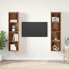 vidaXL Cabinet TV 2 pcs Maro 37 x 37 x 142.5 cm Lemn compozit