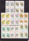 ROMANIA 1966 LP 634 PLANTE SUBACVATICE BLOCURI DE 4 TIMBRE MNH, Nestampilat