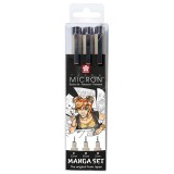 Set linere - Pigma Micron Manga Set, 3 bucati | Sakura