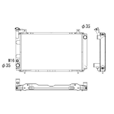 Radiator racire Nissan Sunny (B12/N13), 06.1986-06.1990, Motorizare 1, 7 D 40kw Diesel, cutie Manuala, dimensiune 587x348x32mm, Cu lipire fagure prin foto