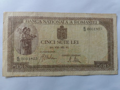 Romania 500 lei 1941-filigram vertical foto