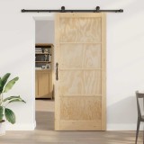 Ușa glisantă cu set de accesorii 93x211 cm din lemn masiv de pin
