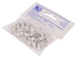 Cleme de susținere albe pe cablu rotund, 100 buc, cui 3mm