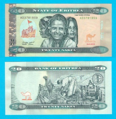 Eritreea (p#12) 20 Nakfa 2012 &amp;#039;Portret triptic&amp;#039; UNC serie: AD3781859 foto