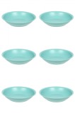 Set farfurii 6 piese, farfurii adanci, plastic, verde, diametru 18 cm