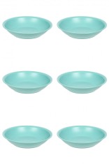 Set farfurii 6 piese, farfurii adanci, plastic, verde, diametru 18 cm