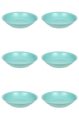 Set farfurii 6 piese, farfurii adanci, plastic, verde, diametru 18 cm foto