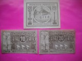 HOPCT BANCNOTA NOTGELD NR 88 PERNAU - SET 3 BUC -10,20 SI 50 HELLER 1920 -AUSTRIA-UNC