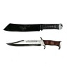 Set Cutit Maceta Rambo IV IdeallStore&reg; Otel Inoxidabil + Teaca, Vanatoare, Colectie, Lungime 43cm, Lama 29cm, Negru