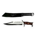 Cumpara ieftin Set Cutit Maceta Rambo IV IdeallStore&reg; Otel Inoxidabil + Teaca, Vanatoare, Colectie, Lungime 43cm, Lama 29cm, Negru