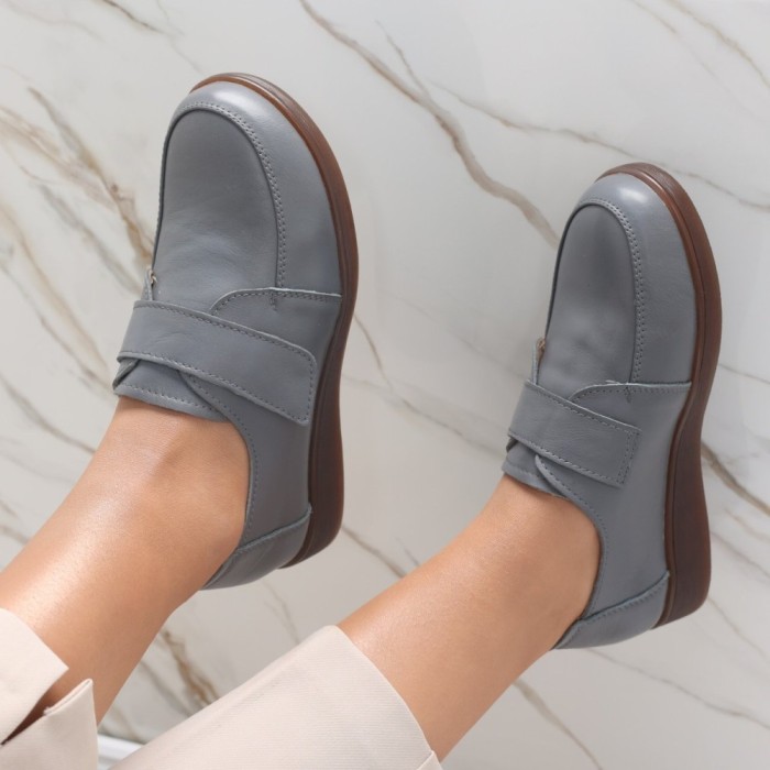 Pantofi dama casual Gri din Piele Naturala Jarin, 38