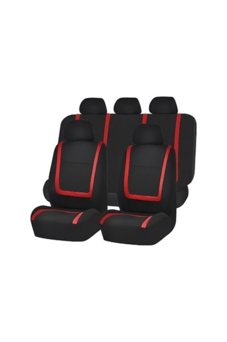 Huse universale pentru scaune auto - Rosu Negru - 9 Bucati