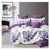 Lenjerie pat dublu,bumbac finet,6 piese,cearceaf normal 220x240cm, cearceaf pilota 200x220cm, 2 fete de perna 50x70, 2 fete de perna 70x70-A1170