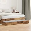 vidaXL Sertare Pat Lemn Vechi 140x36.5x16.5cm Noptiera Dormitor Modern Lemn Compozit Maro 4 Sertare