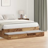 VidaXL Sertare pentru pat Lemn vechi 150x36,5x16,5 cm Lemn compus