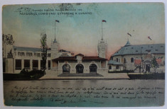 EXPOZITIA GENERALA ROMANA , BUCURESTI , 1906 - PAVILIONUL COMISIEI EUROPENE A DUNARII , CARTE POSTALA ILUSTRATA , POLICROMA, CIRCULATA , INCEPUT DE SE foto