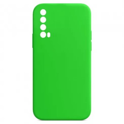 Husa din silicon compatibila cu Huawei P Smart 2021, silk touch, interior din catifea, Verde neon foto