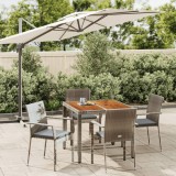 VidaXL Set mobilier de grădină cu perne, 5 piese, gri, poliratan