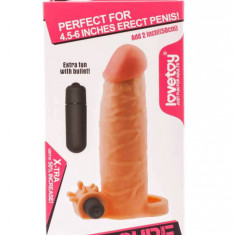 Pleasure X-Tender - Manșon prelungitor penis cu vibrații, 13 cm