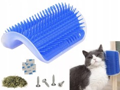 Perie pentru pisici de col? cu perie de zgarieturi + catnip foto