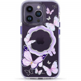 Cumpara ieftin Husa Cover Kingxbar Butterfly Series pentru iPhone 14 Plus Purple