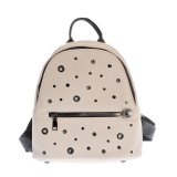 Rucsac roz cu buzunar frontal si nituri metalice