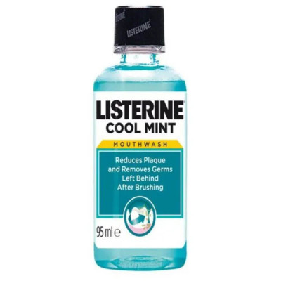 Apa de Gura Listerine Cool Mint, 95 ml, Menta, Apa de Gura cu Alcool, Apa de Gura Listerine, Apa de Gura Mentolata, Produse Ingrijire Dentara, Ingriji foto