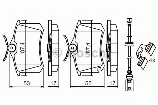 Set placute frana,frana disc PEUGEOT 1007 (KM) (2005 - 2016) BOSCH 0 986 494 598