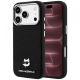 Husa MagSafe pentru Apple iPhone 18 Pro Max / 17 Pro Max, Karl Lagerfeld, Grained Choupette Head, Neagra