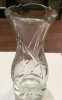CY - Vaza sticla / cristal veche deosebita groasa in carne / H: 18,50 cm D: 9 cm