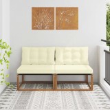 vidaXL 2 Bucată Canapea Medie pentru Exterior Lemn Solid de Acacia 900641