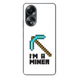 Husa compatibila cu Oppo A58 4G Silicon Gel Tpu Model Minecraft Miner