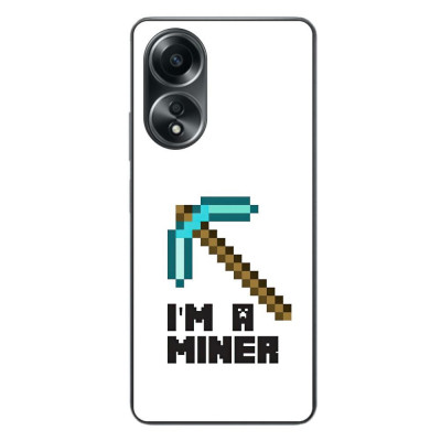 Husa compatibila cu Oppo A58 4G Silicon Gel Tpu Model Minecraft Miner foto